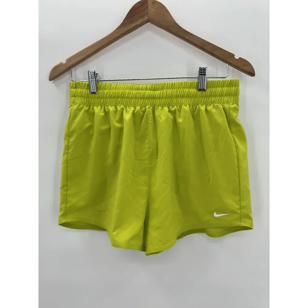 Nike One Girl's Dri-Fit High-Waisted Lined Training Shorts Youth XL Green DX4967